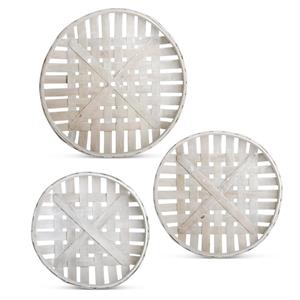 Round Gray Tray Baskets
