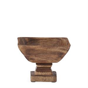 Square Wood Bowls on Pedestals