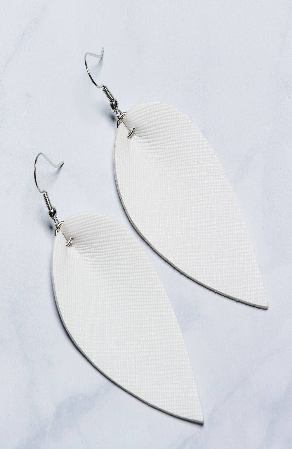 Joanna Drop Leaf Faux Vegan Leather Dangle Earrings