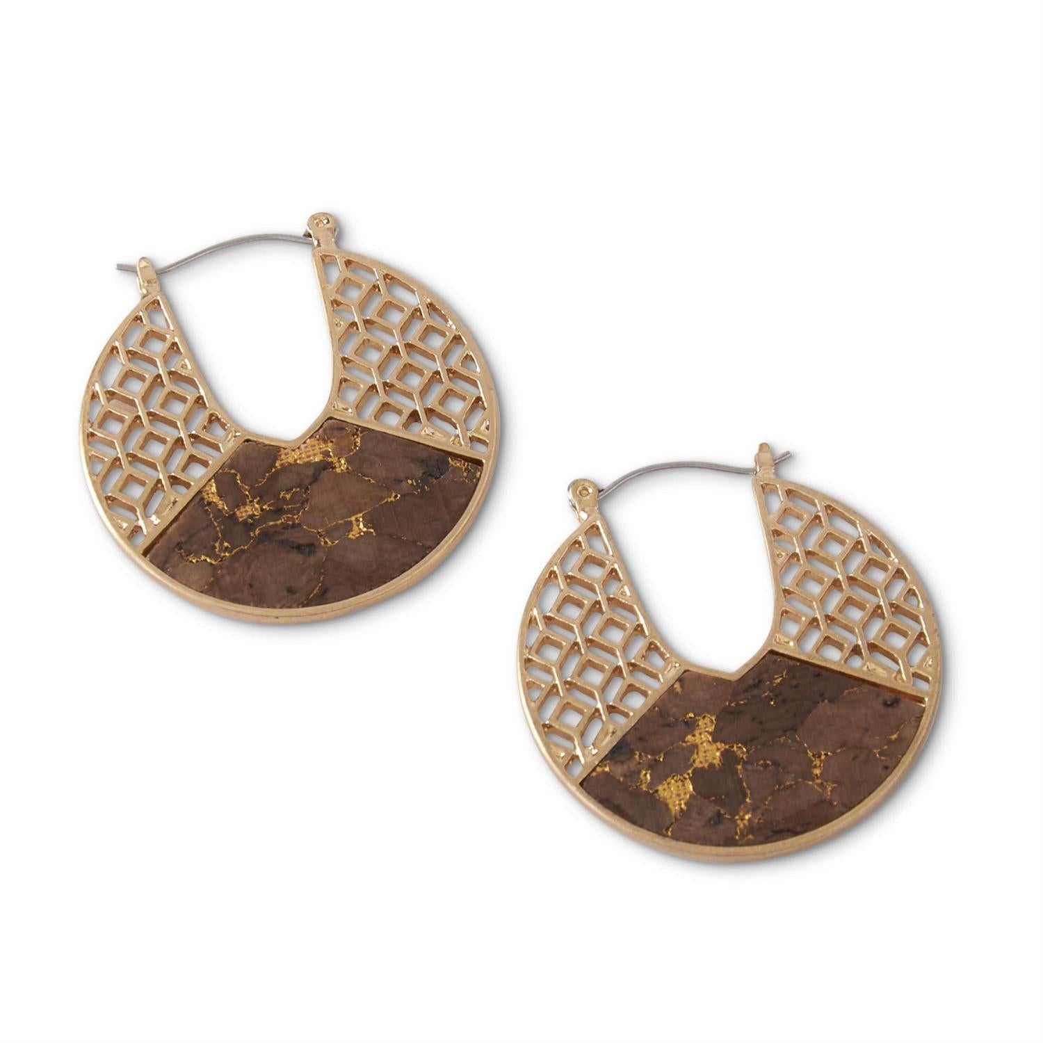 Round Cork Earrings