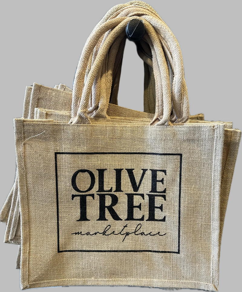 Customized Value Large Burlap Tote Bag With Your Logo/Text: Natural / 1-Color