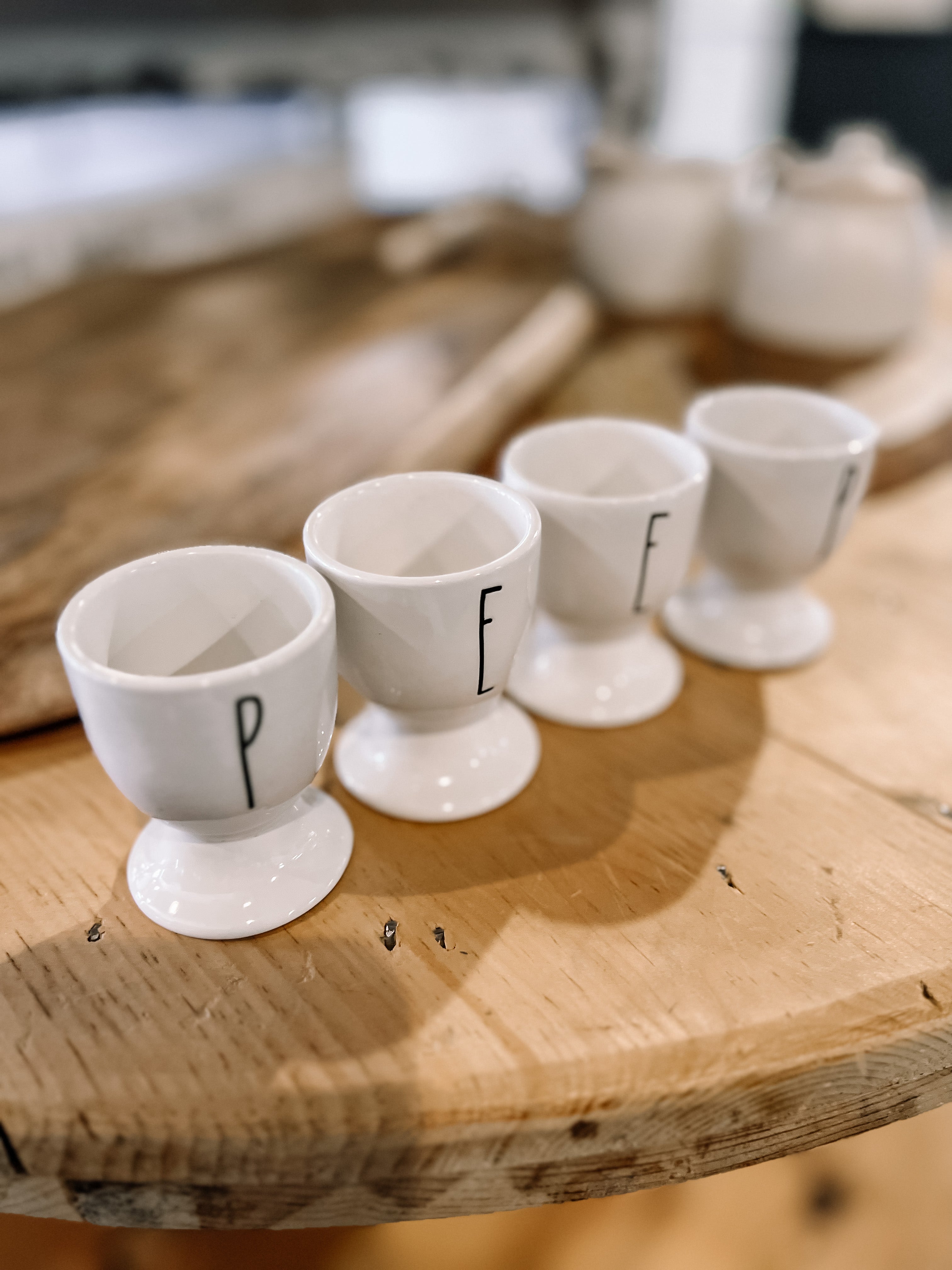 Rae Dunn Egg Cup Set