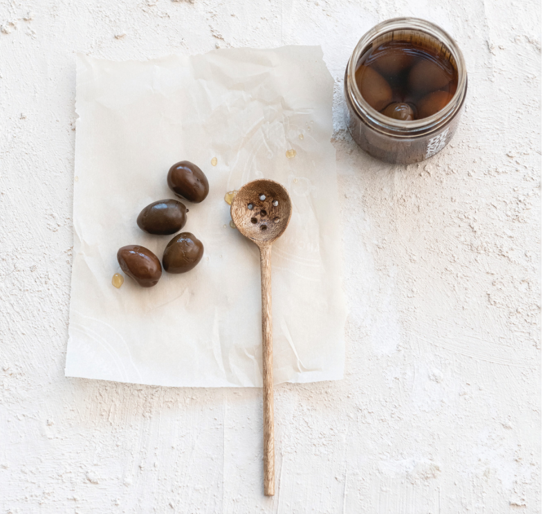 mango wood olive spoon, natural