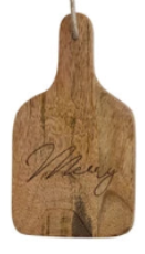 Mango Wood Cheese Board w/Etched Saying, 4 Styles