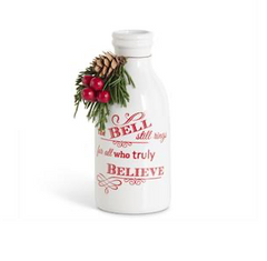 White Ceramic Christmas Message Bottle