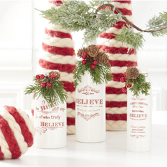 White Ceramic Christmas Message Bottle