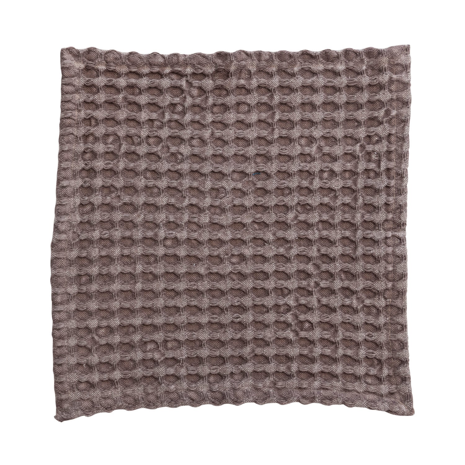 Stonewashed Cotton Waffle Weave Dish Cloths, Aubergine Color, Set of 3