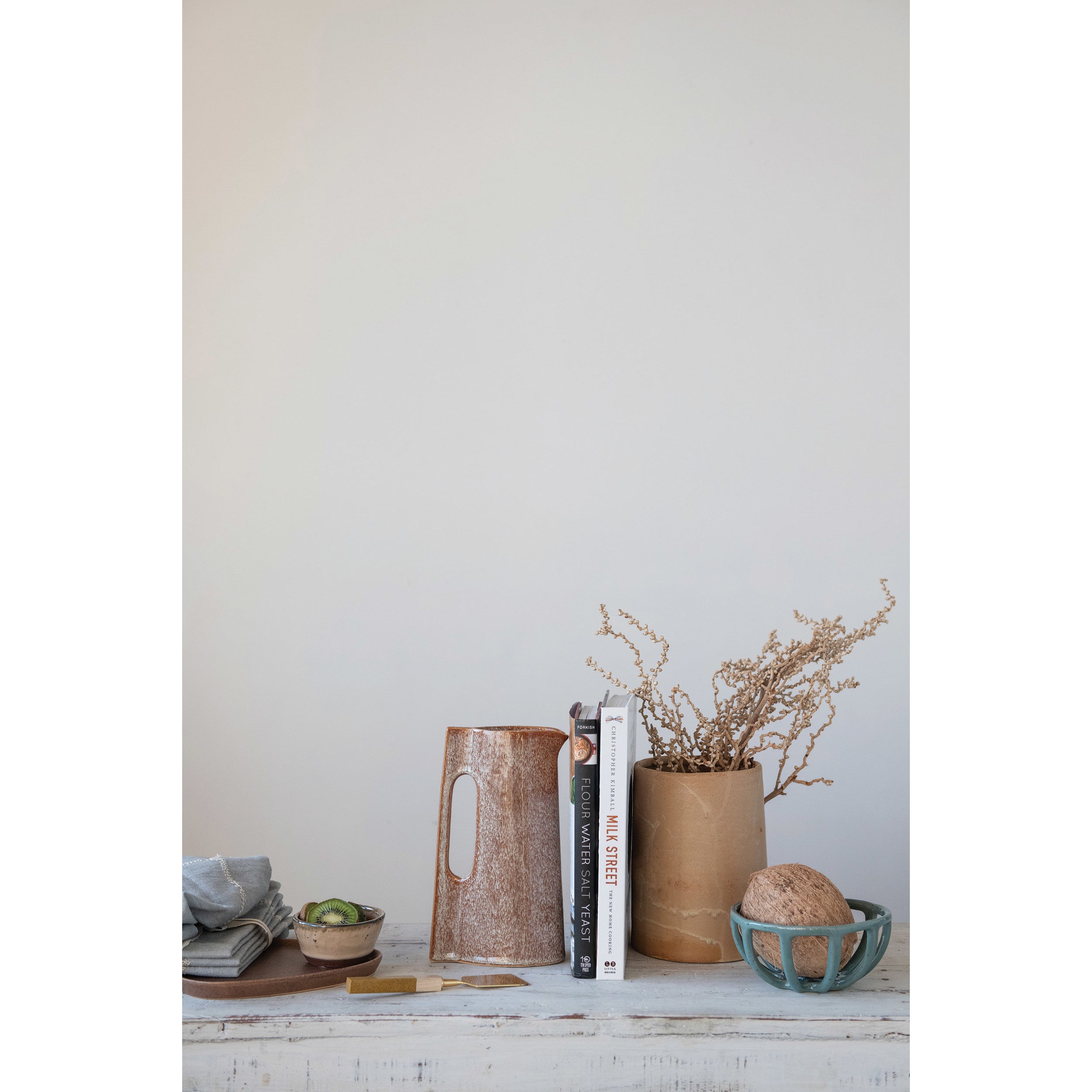 Stoneware Pitcher with Reactive Glaze