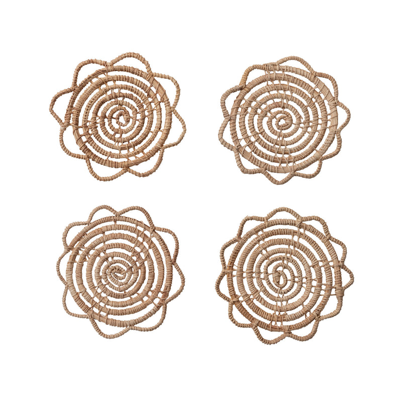 Hand-Woven Palm Coasters