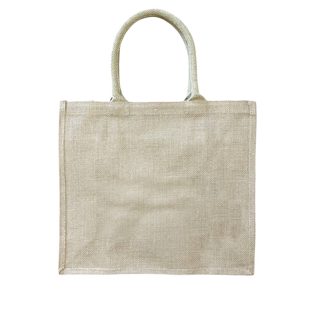 Customized Value Large Burlap Tote Bag With Your Logo/Text: Natural / 1-Color
