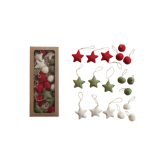 Handmade Wool Felt Ball/Star Ornaments