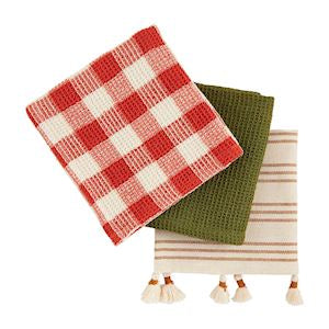 Neutral Patterned Tassel Towel Set