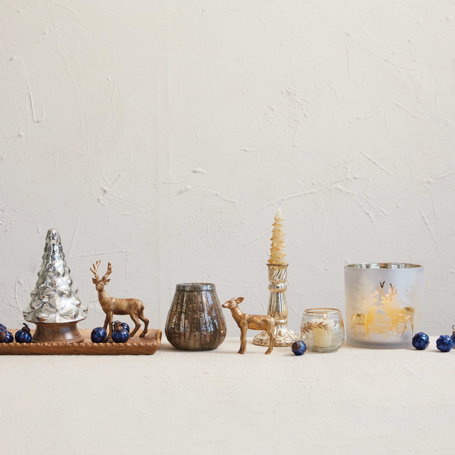 Embossed Recycled Mercury Glass Tree