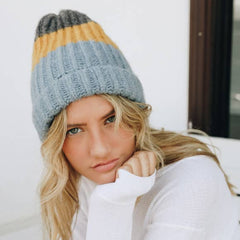 Color Block Knit Beanie