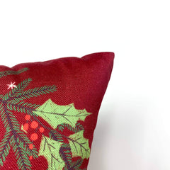 Happy Holiday Wreath Throw Pillow