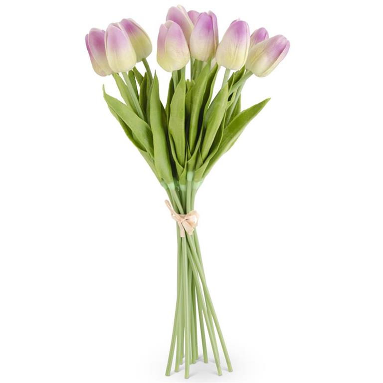 Green/Purple Real Touch Mini Tulip Bundle