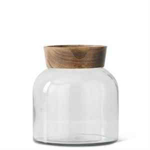 Glass and Wood Vases