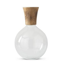 Glass and Wood Vases