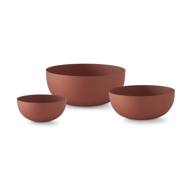 Orange Matte Metal Bowls