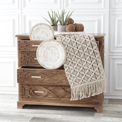 Cream Macrame Table Runner