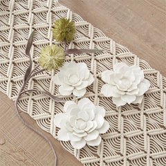 Cream Macrame Table Runner