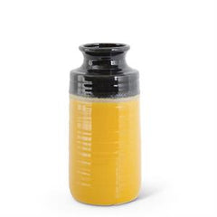 Butterscotch and Black Ceramic Vase