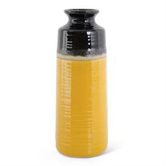 Butterscotch and Black Ceramic Vase