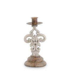 Polyresin Gray Wash Taper Candleholders
