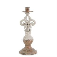 Polyresin Gray Wash Taper Candleholders