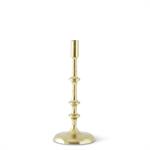 Gold Metal Ribbed Candlesticks