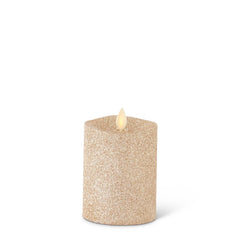 Champagne Glittered - Luminara LED Flickering Pillar Candles