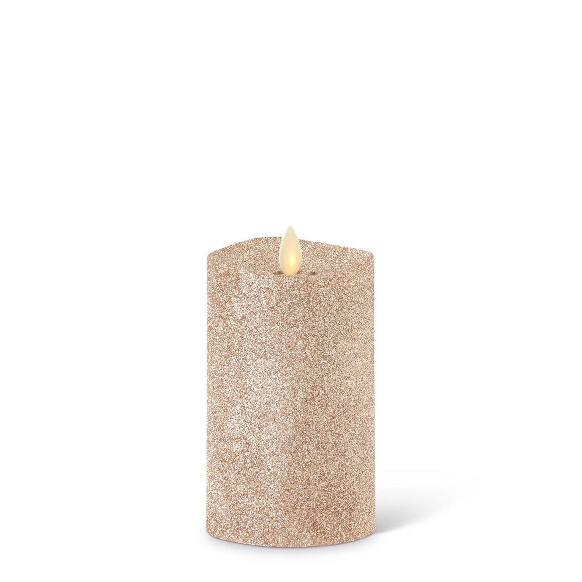 Champagne Glittered - Luminara LED Flickering Pillar Candles