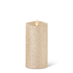 Champagne Glittered - Luminara LED Flickering Pillar Candles