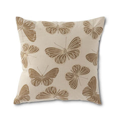 Cream Pillow with Tan Butterflies