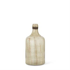 Transparent Green Bottle Vases with French Decals