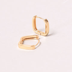 14K White Gold-Dipped Square Hoop Earrings
