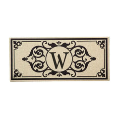 Cambridge Monogram Burlap Sassafras Switch Mat, Letters A-Z, 22" X 10"