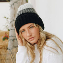 Color Block Knit Beanie