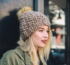 Oversized Chunky Pom Beanie