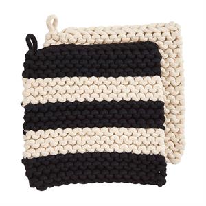 Multi Stripe Pot Holder Set