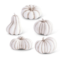Whitewashed Resin Pumpkin