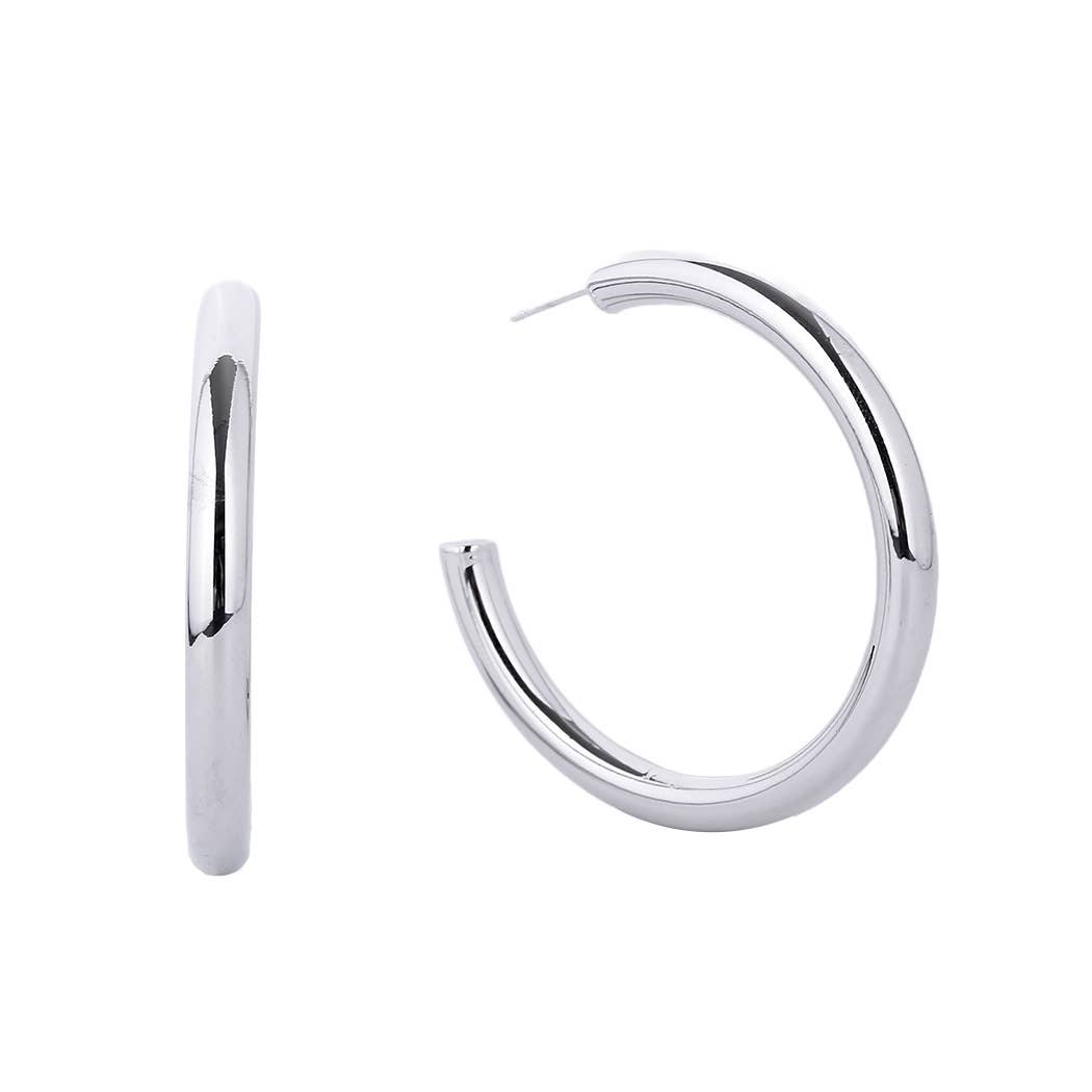 14K Gold Dipped Post Hoop Earrings