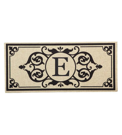 Cambridge Monogram Burlap Sassafras Switch Mat, Letters A-Z, 22" X 10"