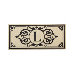 Cambridge Monogram Burlap Sassafras Switch Mat, Letters A-Z, 22" X 10"