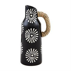 Black Patterned Bud Vase