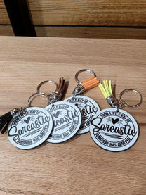 Round Keychain with Tassel