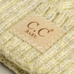 Baby Criss-Cross Beanie with Double Pom-Pom