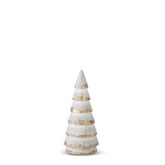 Whitewashed Gold Gilded Wood Trees