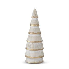 Whitewashed Gold Gilded Wood Trees