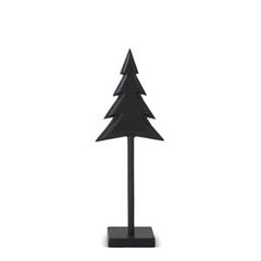 Matte Black Metal Christmas Trees on Spindles- 3 sizes
